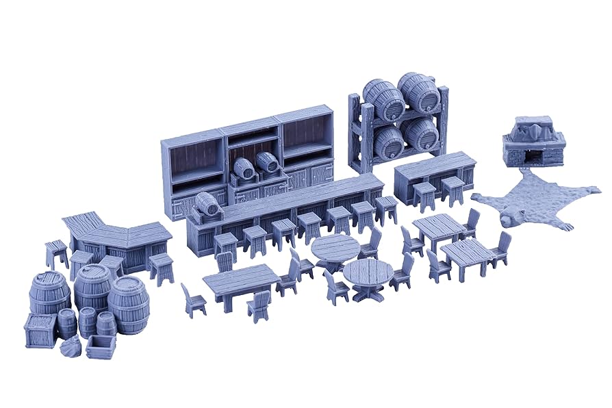 Amazon | 居酒屋バー家具セット DND Terrain 28mm ダンジョンズ
